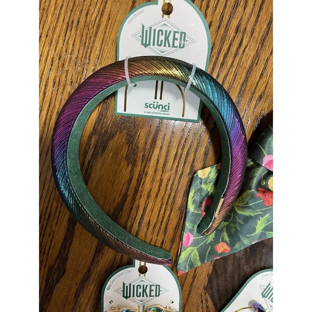 Lot Of 4 Scunci by Conair WICKED Hair Accessory Elphaba Headband Clips Bow Claw - Picture 2 of 5